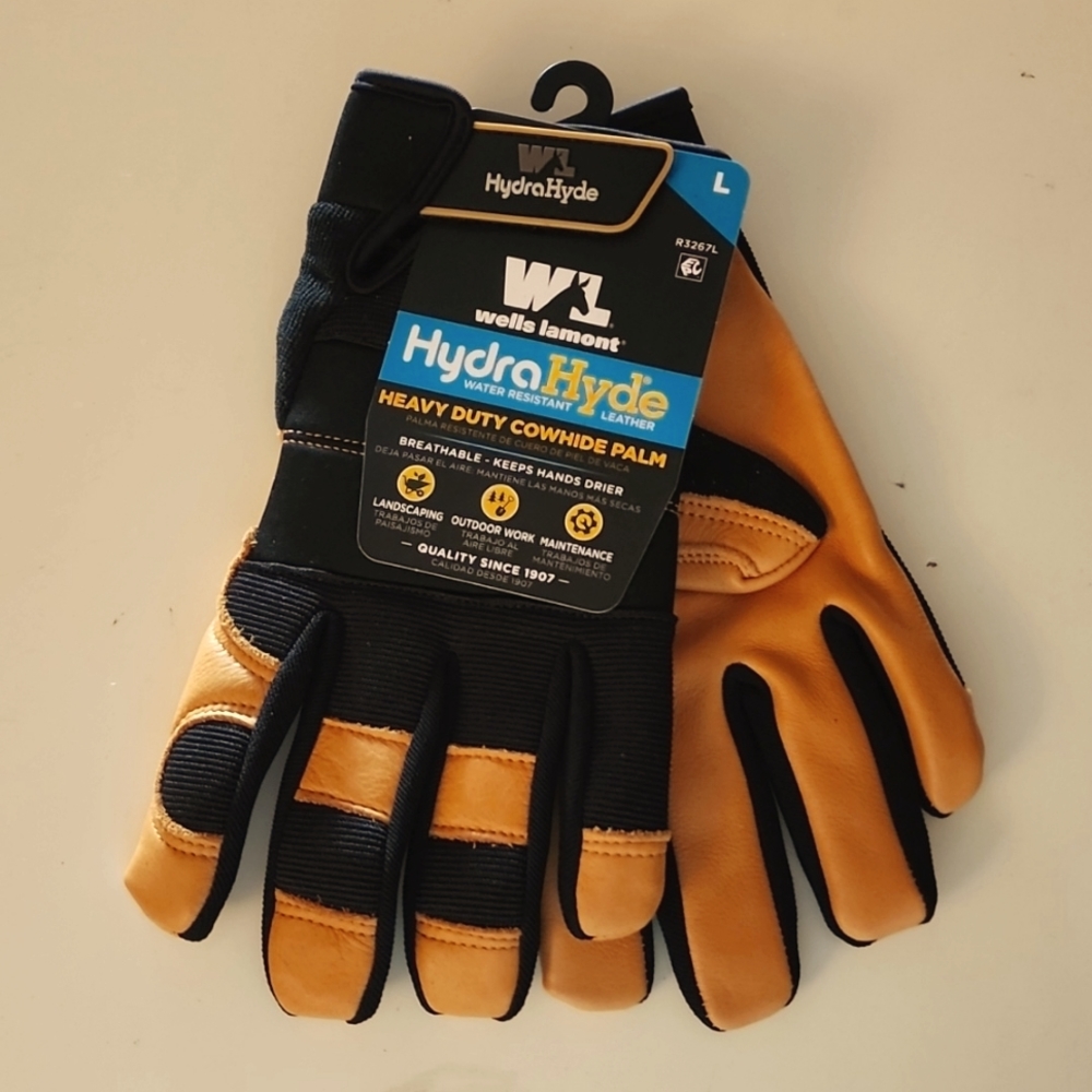 HydraHyde Heavy Duty Water Resistant CowHide Gloves - Picture 1 of 6